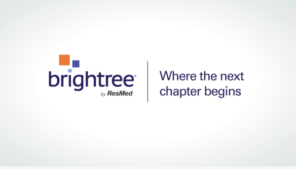 Brightree by ResMed logo with the tagline "Where the next chapter begins" on a white background.